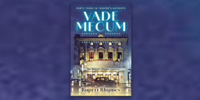 The Vade Mecum book cover showing an illustration of the Old Vic Theatre with a rainy evening feel to it