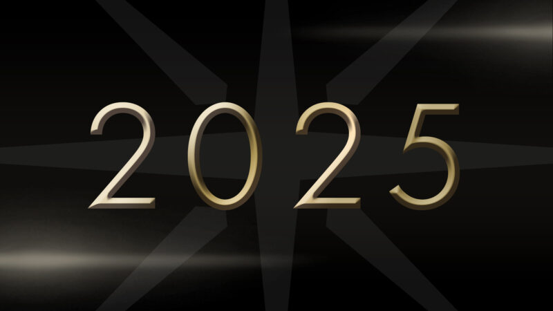 2025 written in an gold text
